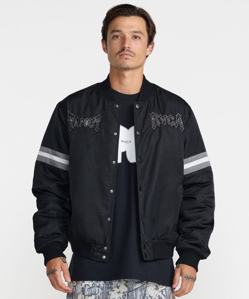 RVCA（ルーカ） スタジャン メンズ TAPOUT SATIN JACKET ジャケット