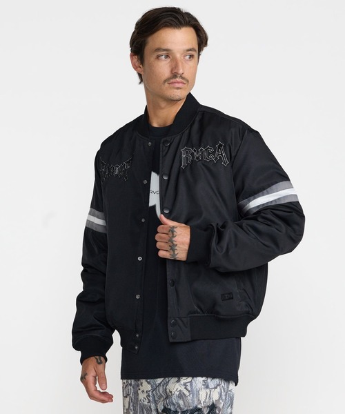 RVCA（ルーカ） スタジャン メンズ TAPOUT SATIN JACKET ジャケット