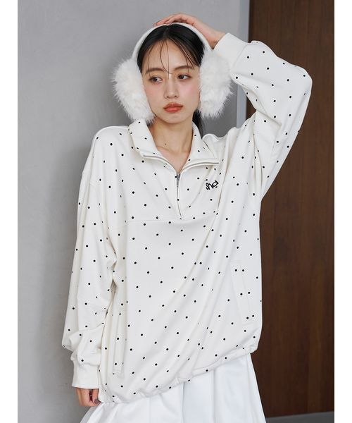 SNIDEL（スナイデル） tシャツ 「sndロゴ」ハーフジップカットプル 