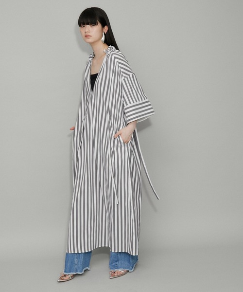 新品　アダムエロペ　ワンピース　白黒※出品7/27まで ADAM ET ROPE'（アダムエロペ） 7分袖ワンピース FREE ブラック