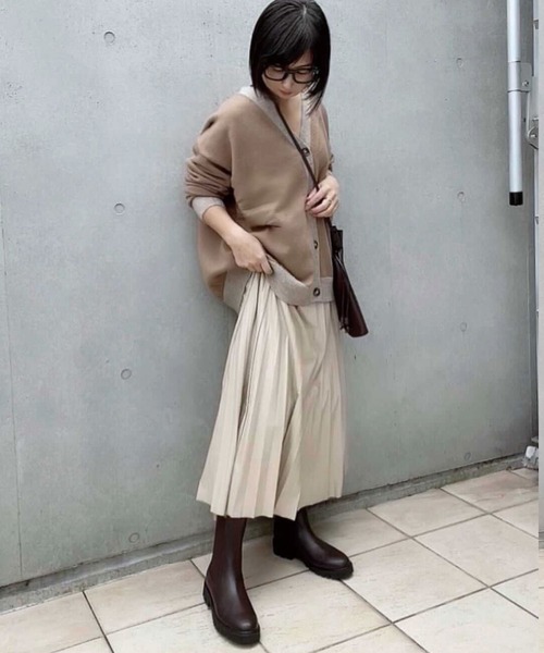 CORNERS スカート フェイクレザープリーツスカート : ZOZOTOWN
