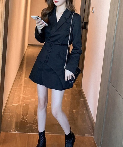 ワンピース テーラードカラー ミニ丈ワンピース Zozotown Yahoo 店 通販 Yahoo ショッピング