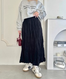 Loueme スカート ソフトタッチワッシャーフレアスカート