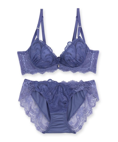 fran de lingerie ブラジャー ショーツセット 繊細刺繍の