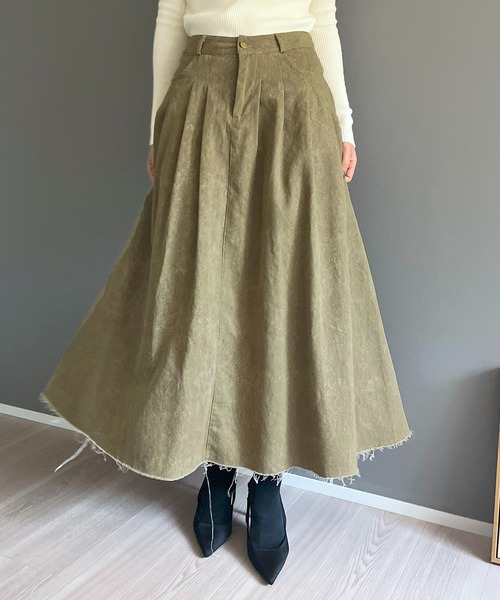 Jewelobe（ジュエローブ） スカート クラッシュタックフレアマキシ