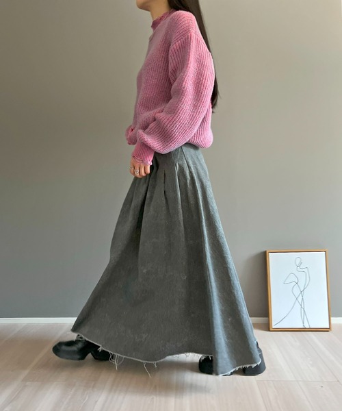 Jewelobe（ジュエローブ） スカート クラッシュタックフレアマキシ