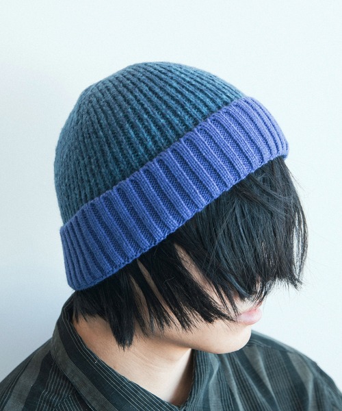 aimoha ニット帽 ニットキャップ men バイカラーニットキャップ