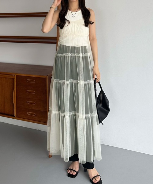 callautia（カラウティア） ワンピース チュールフリルティアード