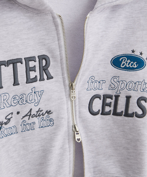 VIS トレーナー スウェット 「BITTER CELLS」Wジップショート丈