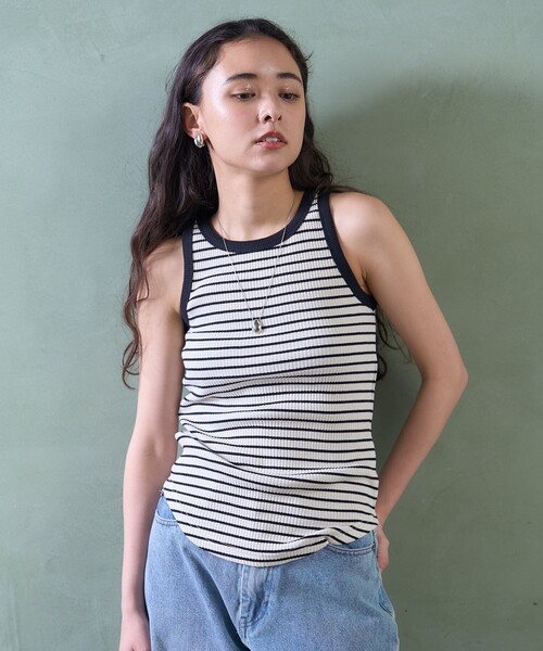 FREAK'S STORE タンクトップ ノースリーブ リブ アメスリタンク