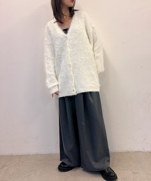 unpeu femme/カーディガン(厚手)/ポリエステル/ウール混 カーディガン ウール混起毛カーディガン レディース : ZOZOTOWN