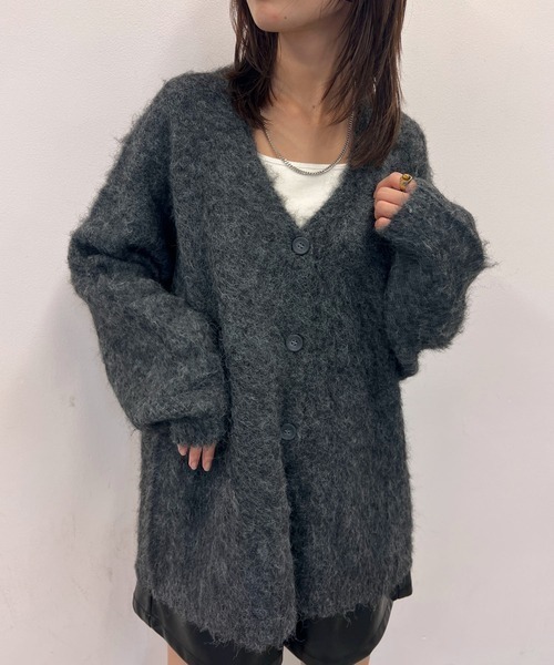 unpeu femme/カーディガン(厚手)/ポリエステル/ウール混 カーディガン ウール混起毛カーディガン レディース : ZOZOTOWN