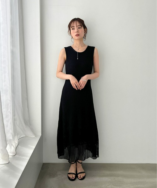 ★関税込み★【VALENTINO】オープンニット コットン ワンピース Olu. ワンピース カップ付きオープンワークサマーニット
