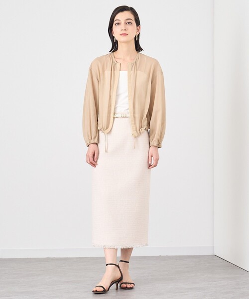 アナイ 23SS コットンボイルギャザーブルゾン シアー長袖　ノーカラー ANAYI ブルゾン アウター コットンボイルシアーブルゾン
