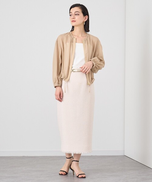 24SS 極美品 36 アナイ コットンボイル シアーブルゾン ノーカラー 黒 ANAYI（アナイ） ブルゾン アウター コットンボイルシアーブルゾン