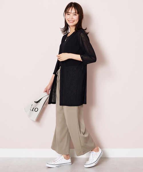 BELLUNA PLUS（ベルーナプラス） ワイドパンツ パンツ なめらかタッチ