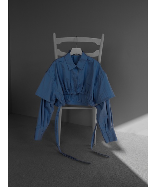 ブラウス シャツ 2way cropped shirt レディース