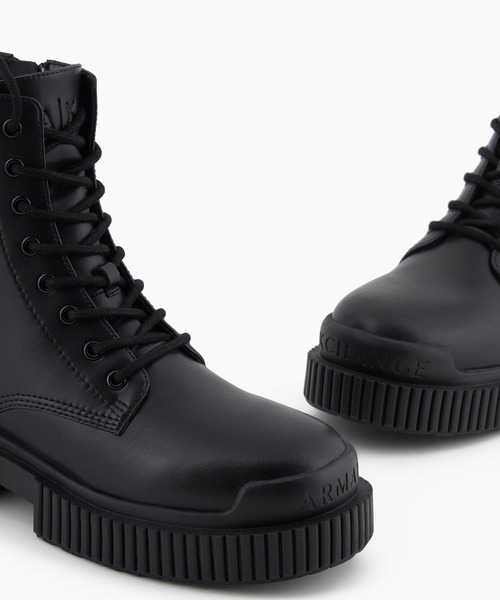 靴 Giorgio armani side zip leather boots Giorgio armani side zip leather boots