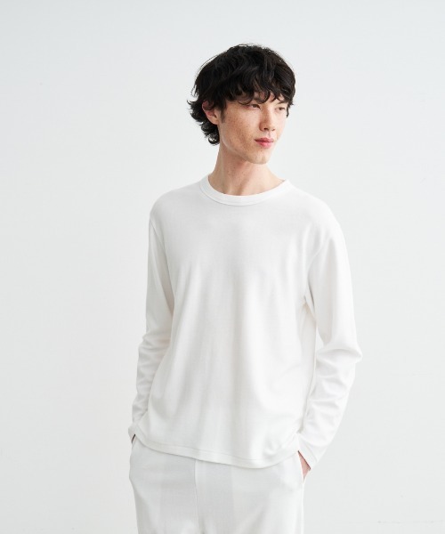 新品 three dots ロンT M タグ付 長袖Tシャツ three dots（スリー ドッツ） tシャツ コンパクトパイル 長袖Tシャツ