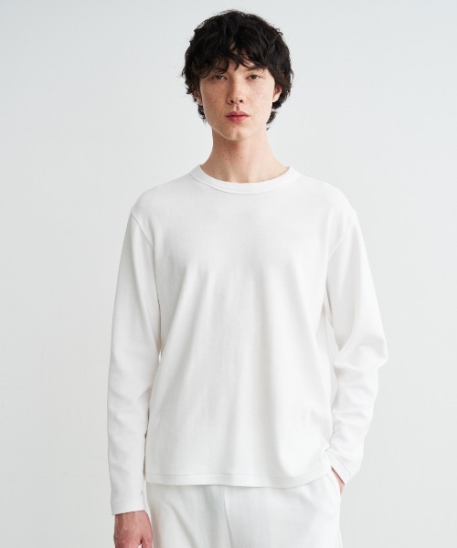 three dots（スリー ドッツ） tシャツ コンパクトパイル 長袖Tシャツ