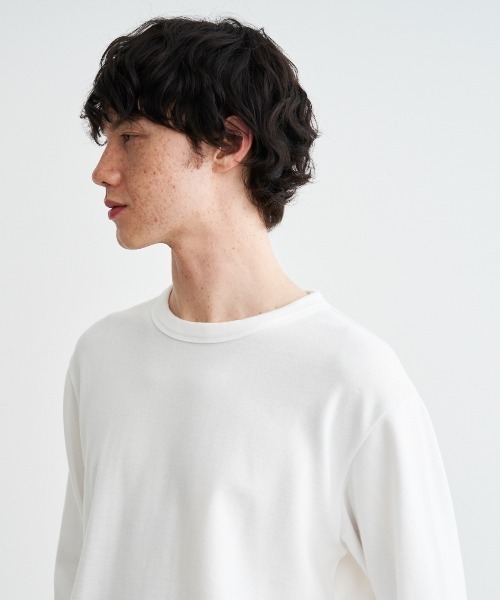 three dots（スリー ドッツ） tシャツ コンパクトパイル 長袖Tシャツ