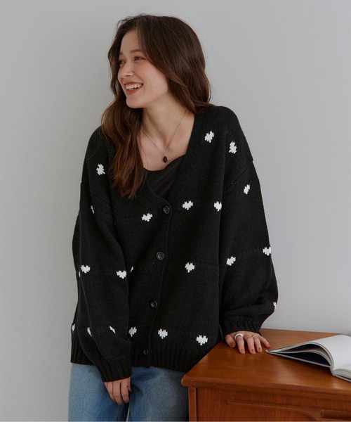 titivate（ティティベイト） カーディガン ハートニットカーディガン