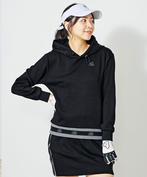 UTAA ゴルフウェア セットアップ パーカー スカート2点セット 黒 TopIsm（トップイズム） ゴルフ ゴルフウェア レディース 上下