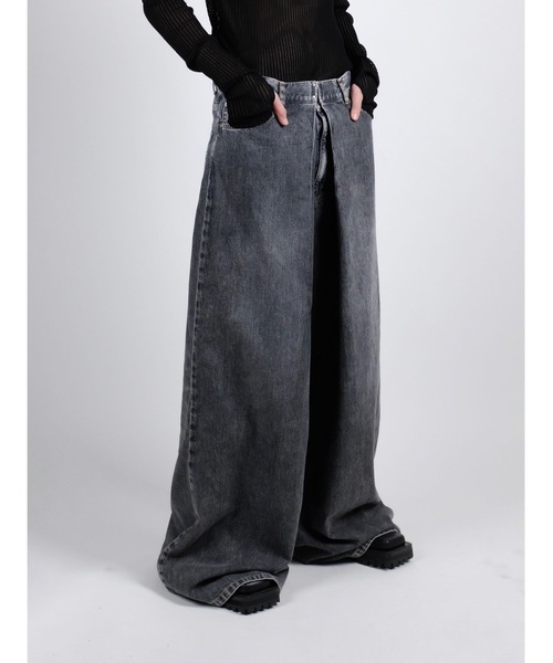 ジーンズ WASHED DENIM SUPER WIDE PANTS (SHORT LENGTH) メンズの画像