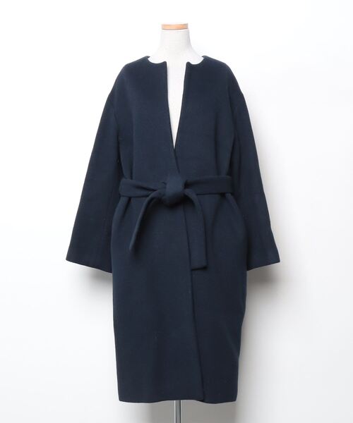 BEAUTY＆YOUTH UNITED ARROWS ノーカラーコート S ネイビー レディース