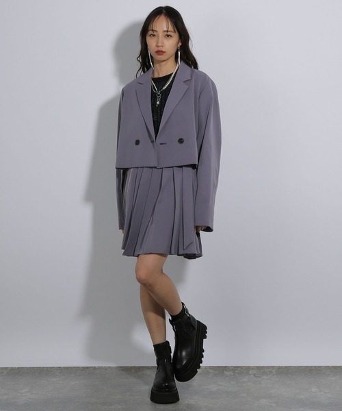【HARE】トロミソデアキショート ジャケット　パープル HARE（ハレ） ジャケット テーラードジャケット トロミソデアキ