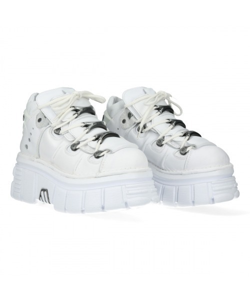 ホワイト（白）系 24.5cm NEWROCK(ニューロック) ミドルブーツ