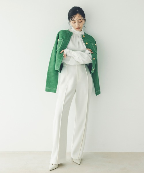 anuans（アニュアンス） ブラウス シャツ クロスネックボリューム