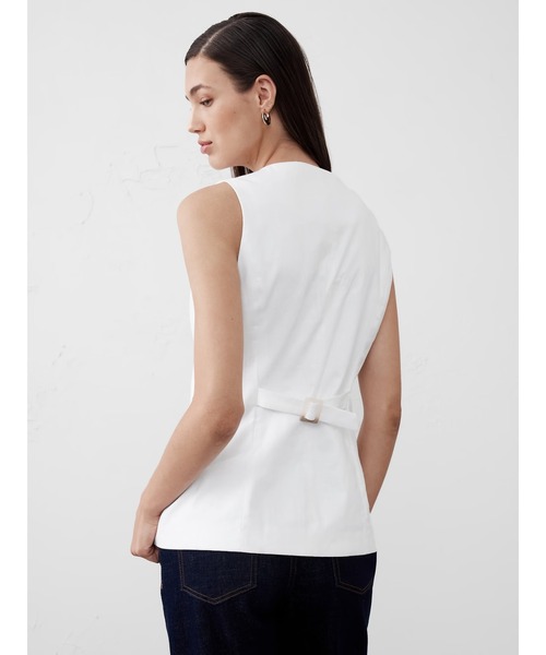 ベスト ジレ BANANA REPUBLIC FACTORY STORE　　リネンブレンド クラシックベスト レディース BANANA REPUBLIC ベスト ジレ FACTORY STORE リネンブレンド