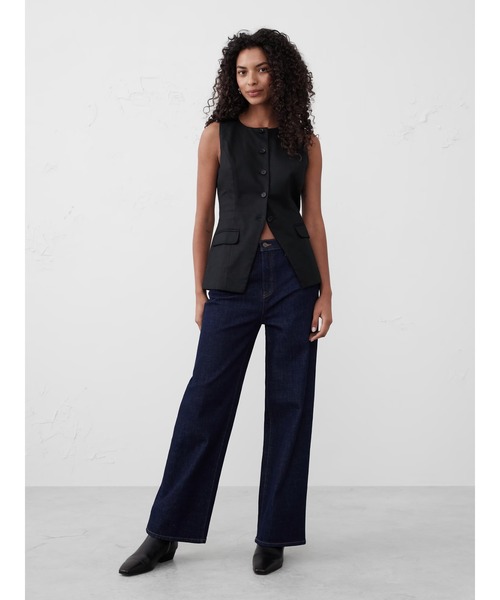 ベスト ジレ BANANA REPUBLIC FACTORY STORE　　リブ編み コットン セーターベスト レディース BANANA REPUBLIC ベスト ジレ FACTORY STORE リブ編み コットン