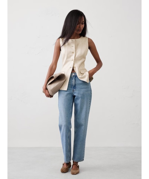 ベスト ジレ BANANA REPUBLIC FACTORY STORE　　リネンブレンド クラシックベスト レディース BANANA REPUBLIC ベスト ジレ FACTORY STORE リネンブレンド