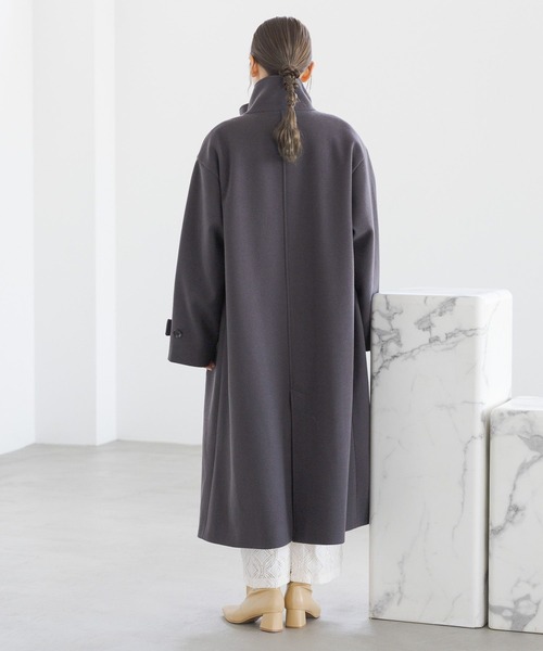 「LAKOLE」 ステンカラーコート SMALL チャコールグレー レディース_画像7