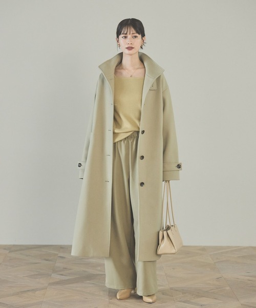 「LAKOLE」 ステンカラーコート SMALL チャコールグレー レディース_画像8