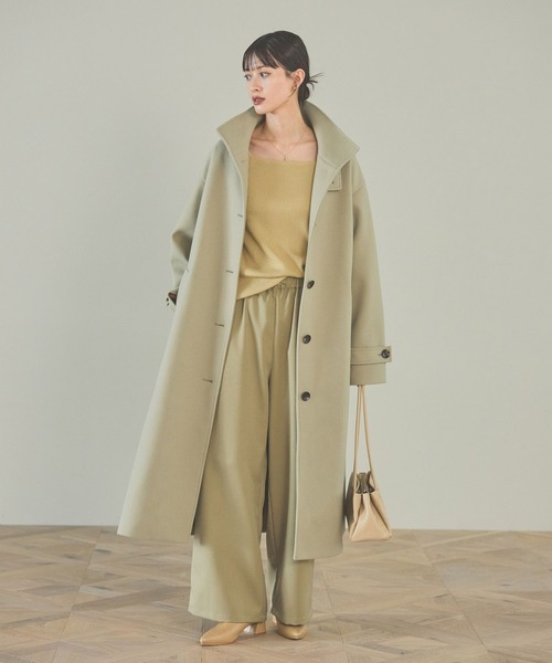 「LAKOLE」 ステンカラーコート SMALL チャコールグレー レディース_画像9