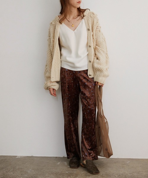 「MADEMOISELLE ROPE'」 ニットカーディガン 38 キナリ レディース_画像3