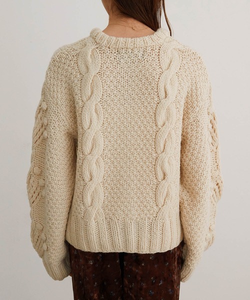 「MADEMOISELLE ROPE'」 ニットカーディガン 38 キナリ レディース_画像7