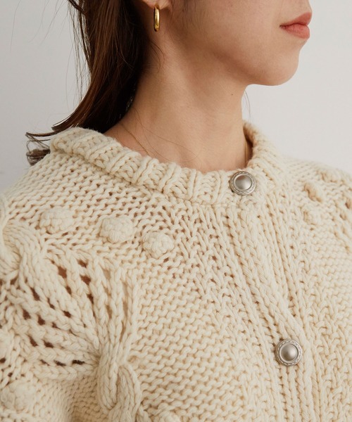 「MADEMOISELLE ROPE'」 ニットカーディガン 38 キナリ レディース_画像9