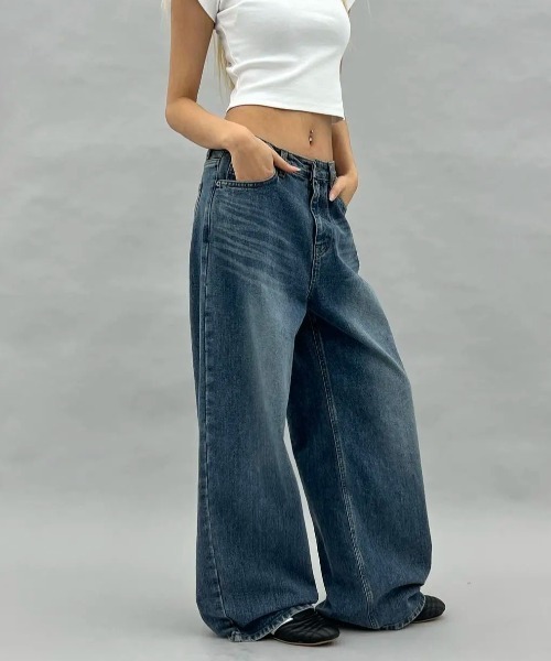 【BLACKUP】ブノンダメージワイドデニムパンツ BLACKUP ジーンズ デニム デニムパンツ 「B-DENIM」 CLASSIC