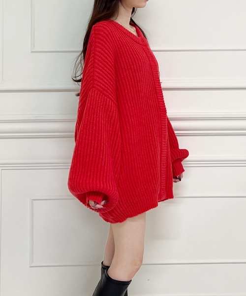 「MIIA」 ニットカーディガン FREE ネイビー レディース_画像6