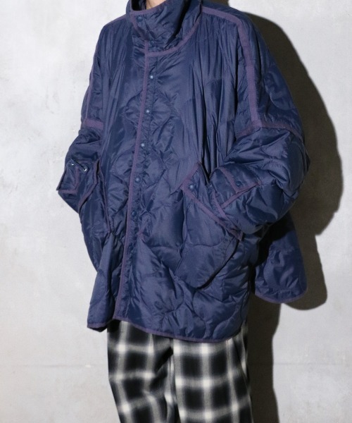ダウンジャケット ダウン PHINGERIN / フィンガリン PICNIC COAT QUILT ピクニックコート キルティング ポンチョ 2WAYの画像