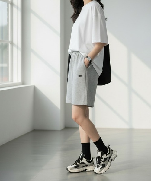 スウェットパンツ ジャージ ワンポイントハーフスウェット夏服イージー