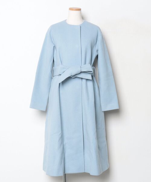 ESTNATION エストネーション＊ノーカラーコート36 ESTNATION（エストネーション） ノーカラーコート 36 ブルー