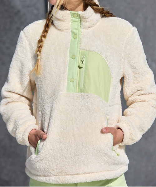 トレーナー スウェット ALABAMA /ロキシーハーフボタンモコモコレイヤー レディース
