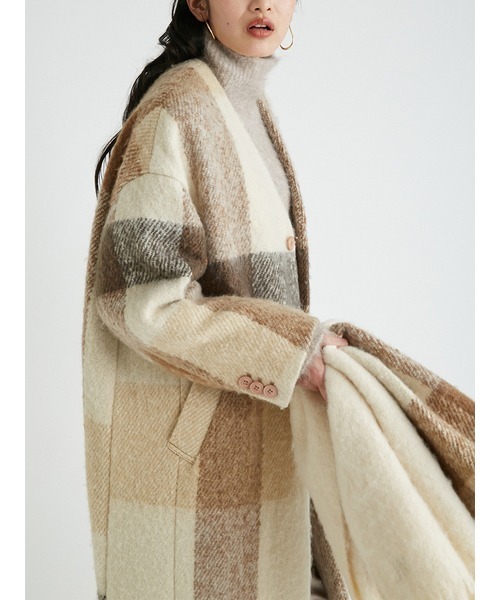 「Mila Owen」 ノーカラーコート 0 ベージュ レディース_画像6