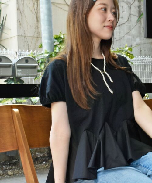 tシャツ TORRAZZO DONNA裾フレアートップス レディース