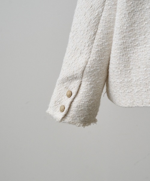 pual ce cin 「PUAL CE CIN」 ノーカラージャケット FREE アイボリー